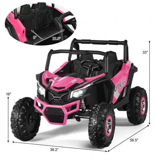 12 V Electric Kids Ride-On Car 2-Seater SUV Off-Road UTV with Remote-Pink