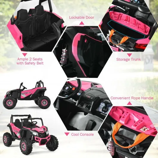 12 V Electric Kids Ride-On Car 2-Seater SUV Off-Road UTV with Remote-Pink