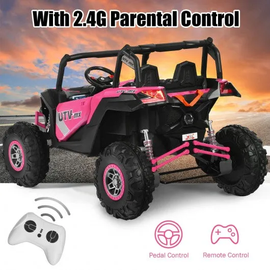 12 V Electric Kids Ride-On Car 2-Seater SUV Off-Road UTV with Remote-Pink