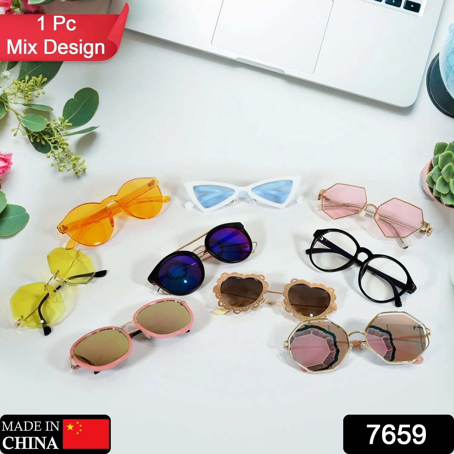 7659 Mix Sunglass New & Attractive Designs ( 1 pc )