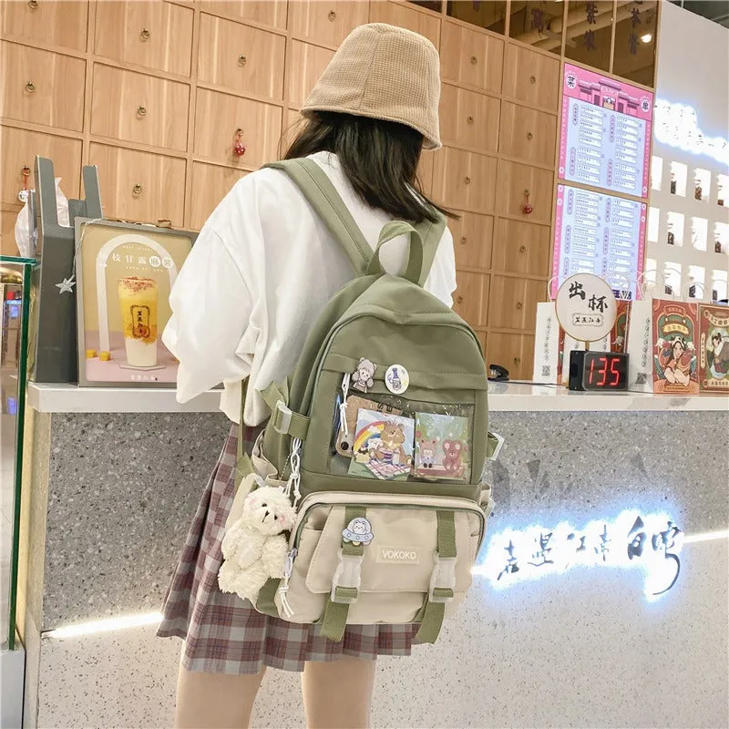 Adorable Mesh Pocket Canvas Large Backpacks