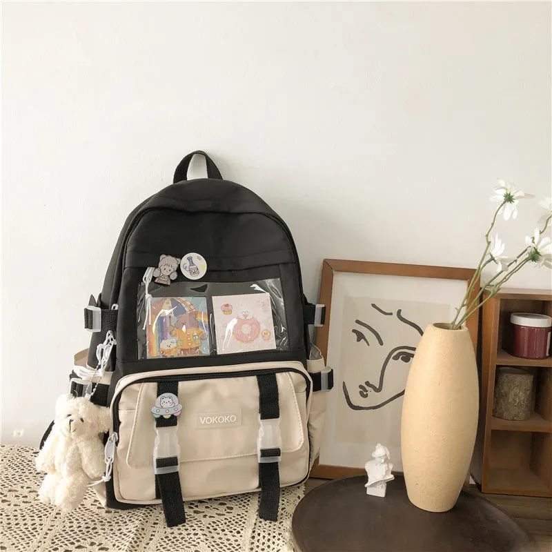 Adorable Mesh Pocket Canvas Large Backpacks