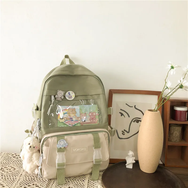 Adorable Mesh Pocket Canvas Large Backpacks