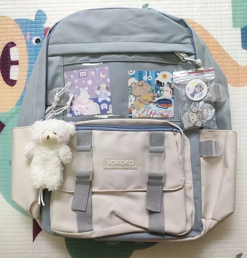 Adorable Mesh Pocket Canvas Large Backpacks