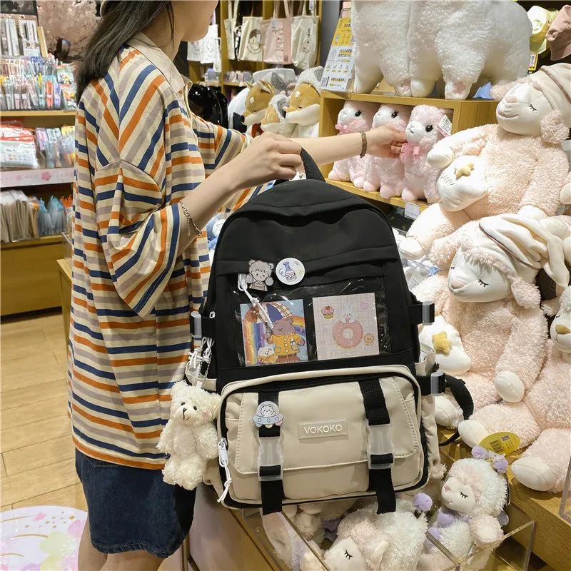 Adorable Mesh Pocket Canvas Large Backpacks