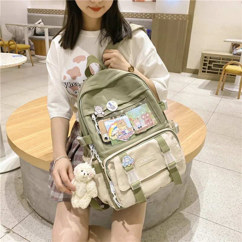 Adorable Mesh Pocket Canvas Large Backpacks