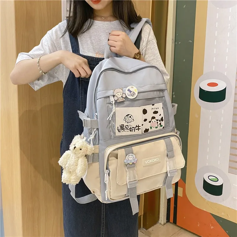 Adorable Mesh Pocket Canvas Large Backpacks