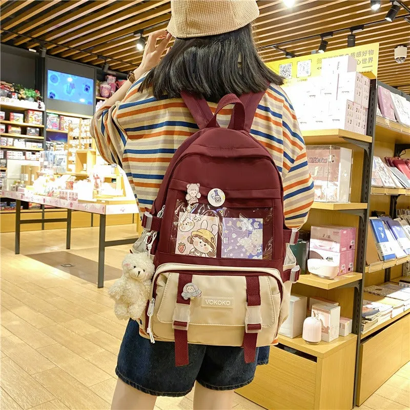 Adorable Mesh Pocket Canvas Large Backpacks