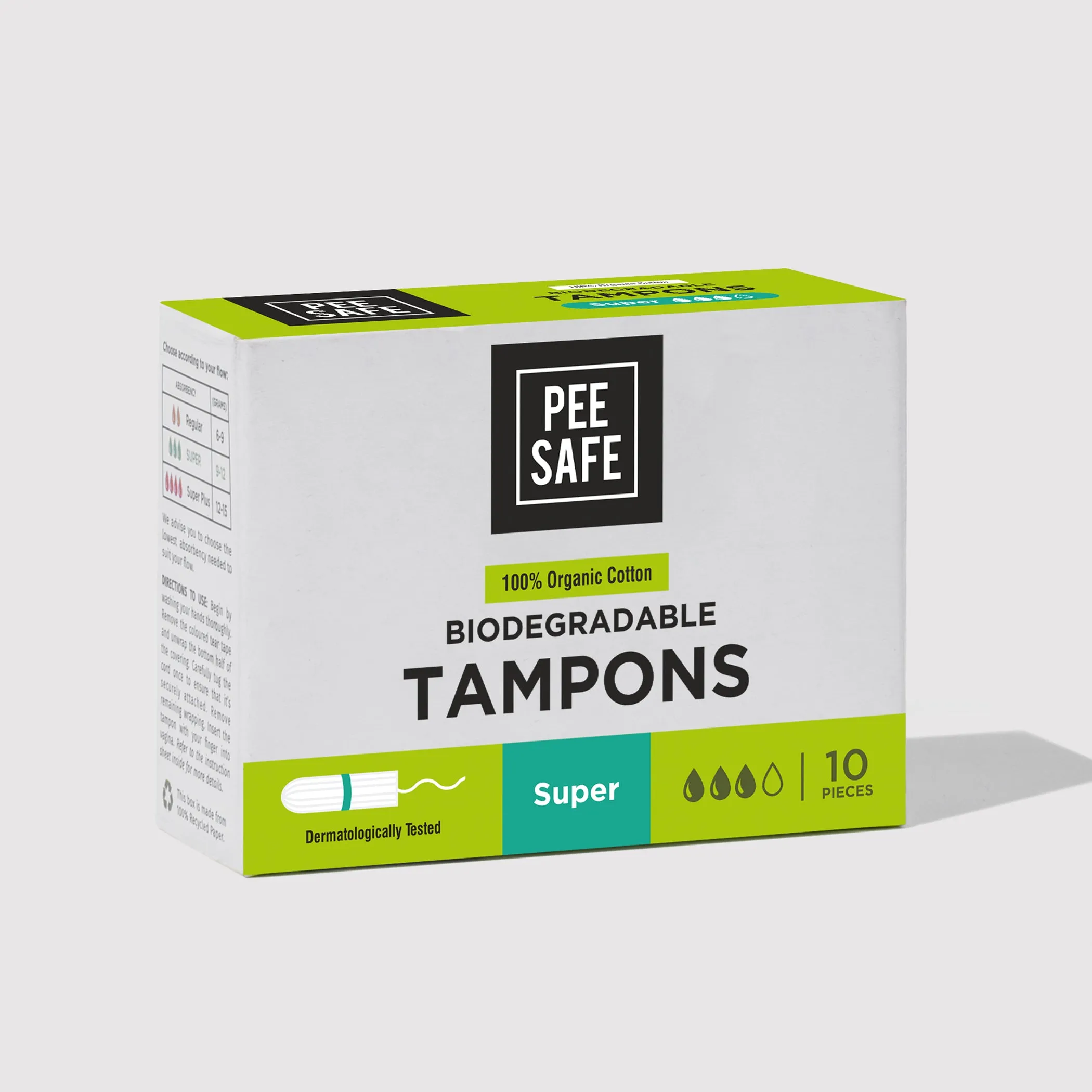 Biodegradable Tampons- Super (10 Tampons) - BYOC