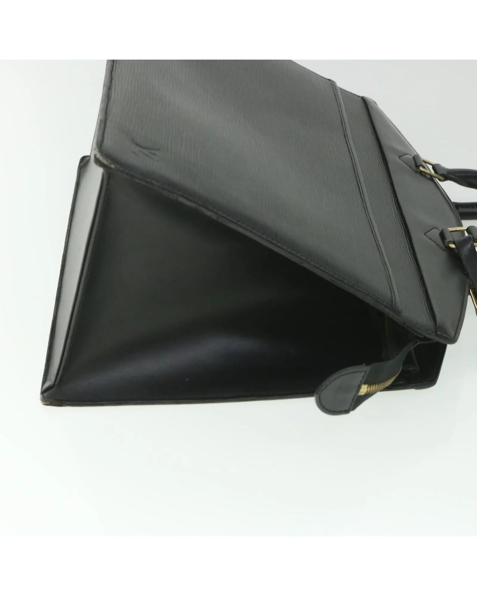 Black Epi Leather Hand Bag with Name Tag