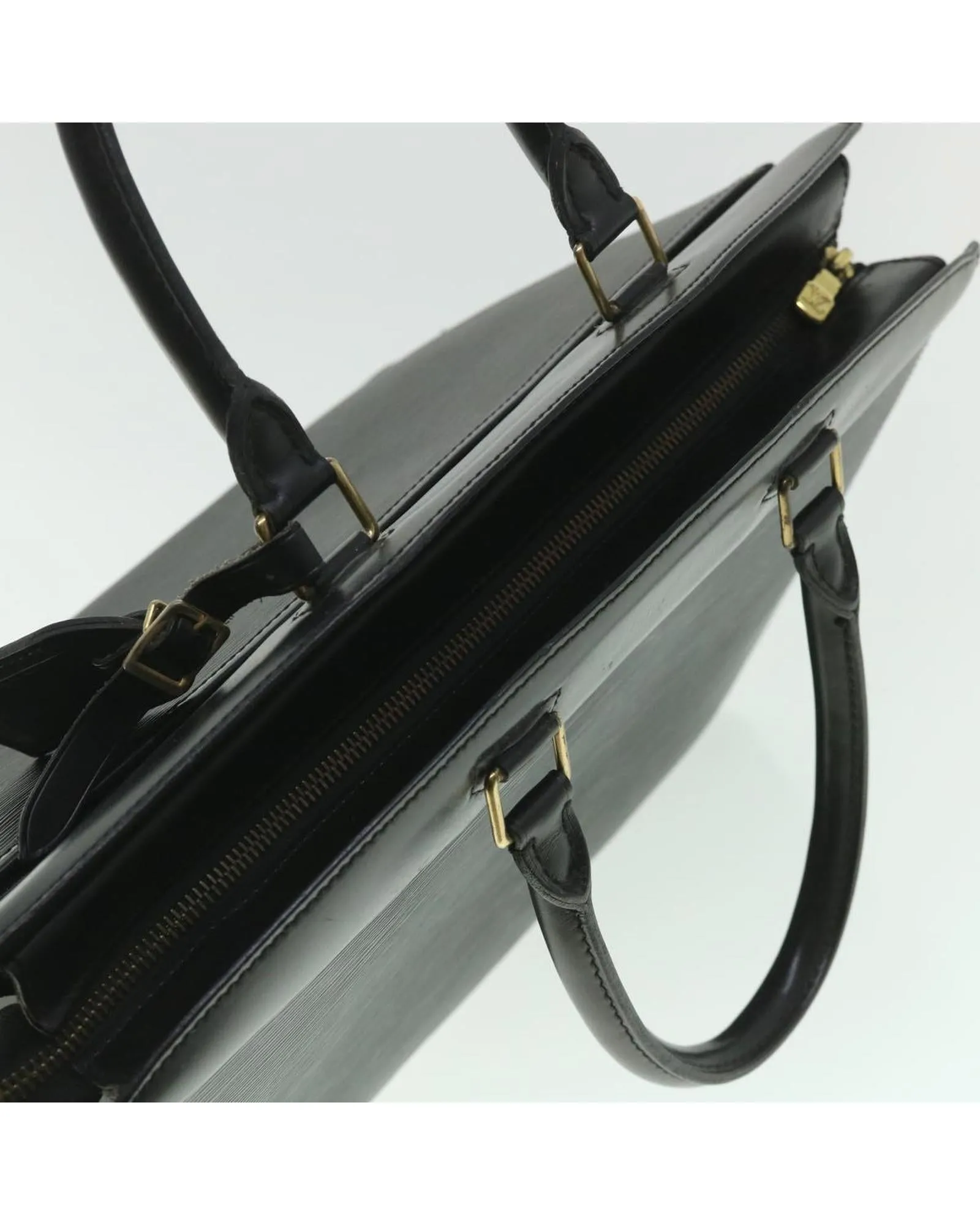 Black Epi Leather Hand Bag with Name Tag