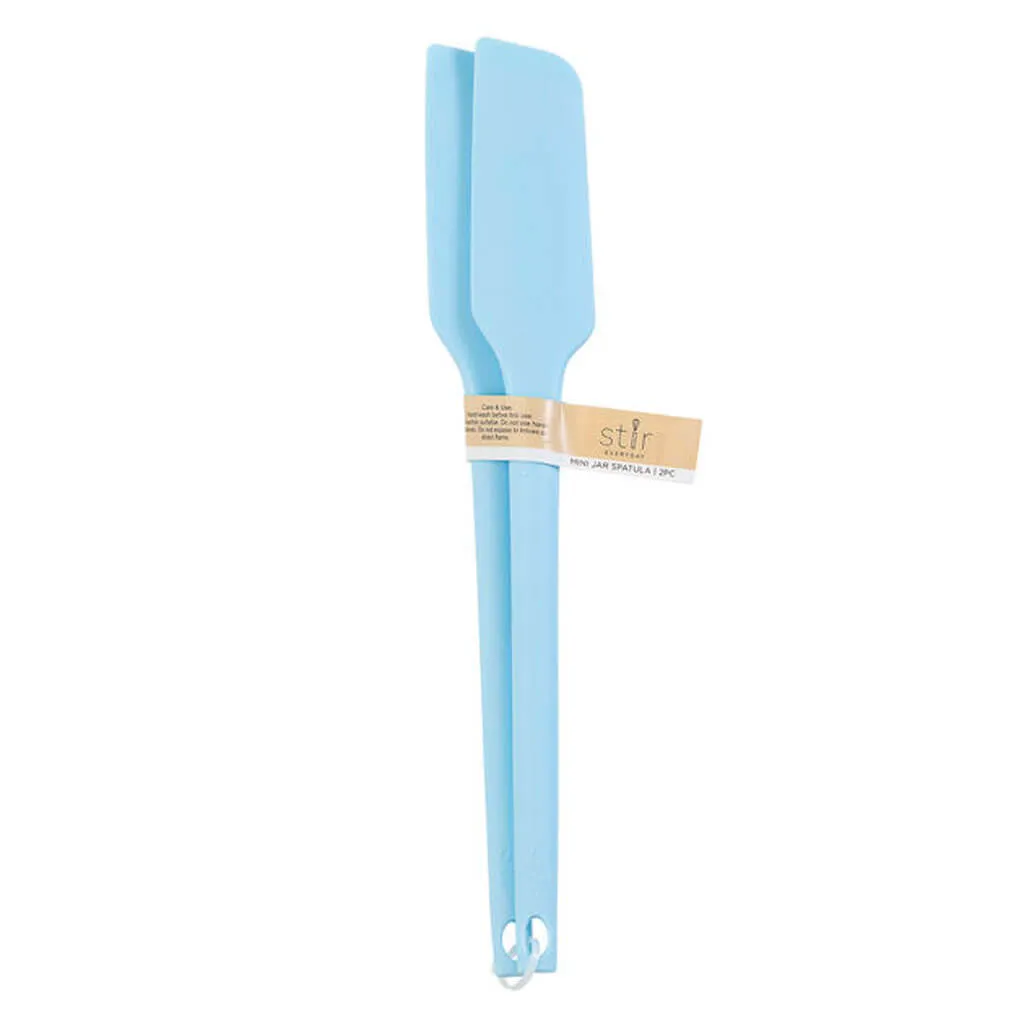 Blue Silicone Jar Spatulas 2pk, 9in