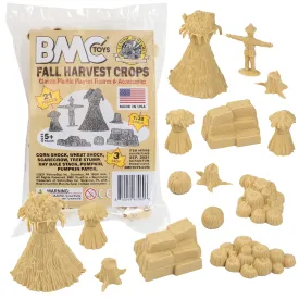 BMC Classic Marx Fall Harvest Crops - 21pc Plastic Corn Hay & Pumpkin Playset