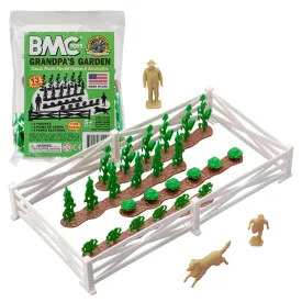 BMC Classic Marx Grandpa's Garden - 13pc Plastic Farm Dog & Crops Playset