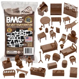 BMC Classic Marx Western Town Furniture 42pc Plastic Cowboys Playset Accessories