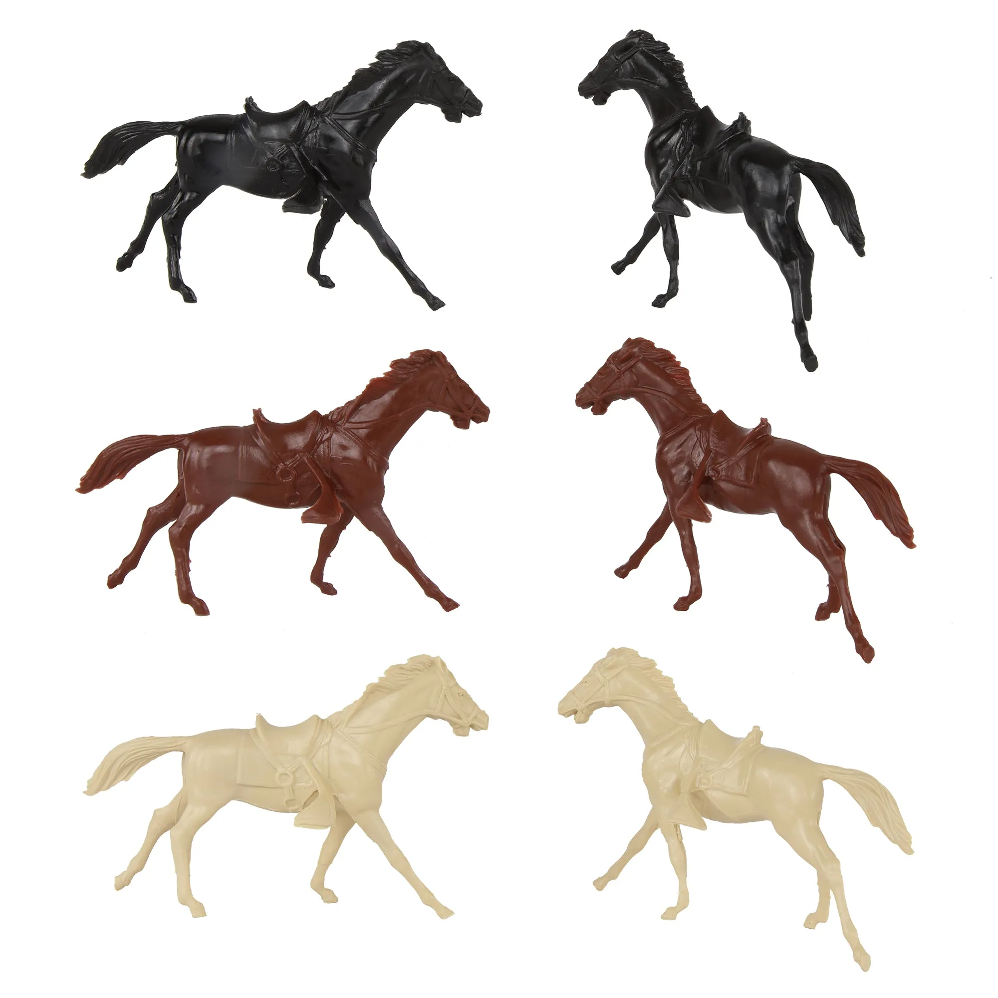 BMC Classic Western Cavalry Horses - 12pc Plastic Figure Playset Accessories