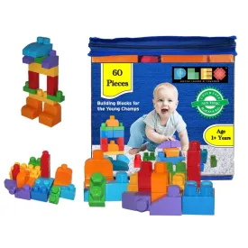 Building & Construction Blocks Educational Toy (Blue Bag - 60 Pieces)