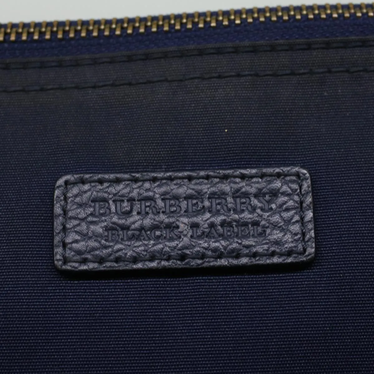 BURBERRY Black label Clutch Bag Nylon Leather Navy  58127