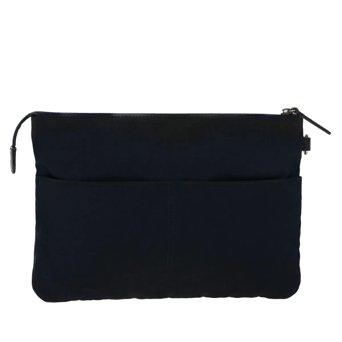 BURBERRY Black label Clutch Bag Nylon Leather Navy  58127