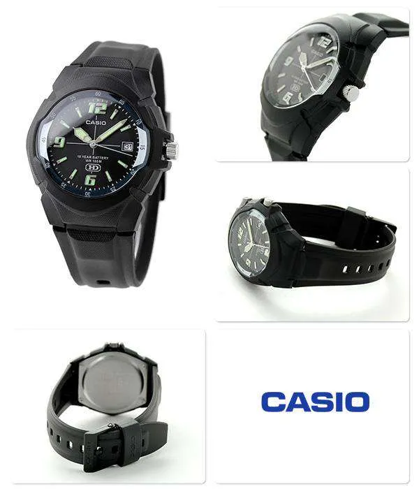 Casio Enticer MW-600F-1AVDF  Black Resin Strap Analog Men's Watch