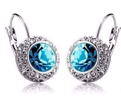 Colorful Bezel Set IOBI Crystals Earrings