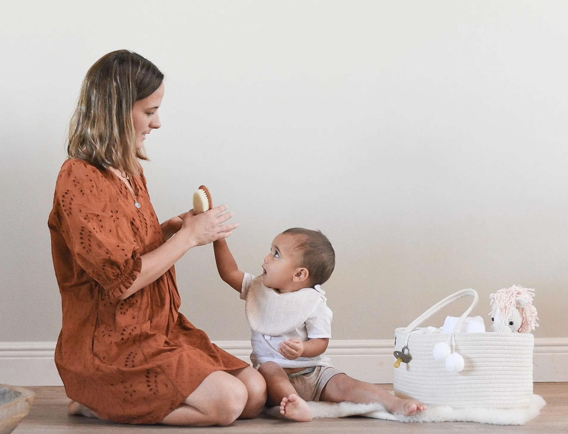 Cotton Rope Diaper Caddy- Off-white