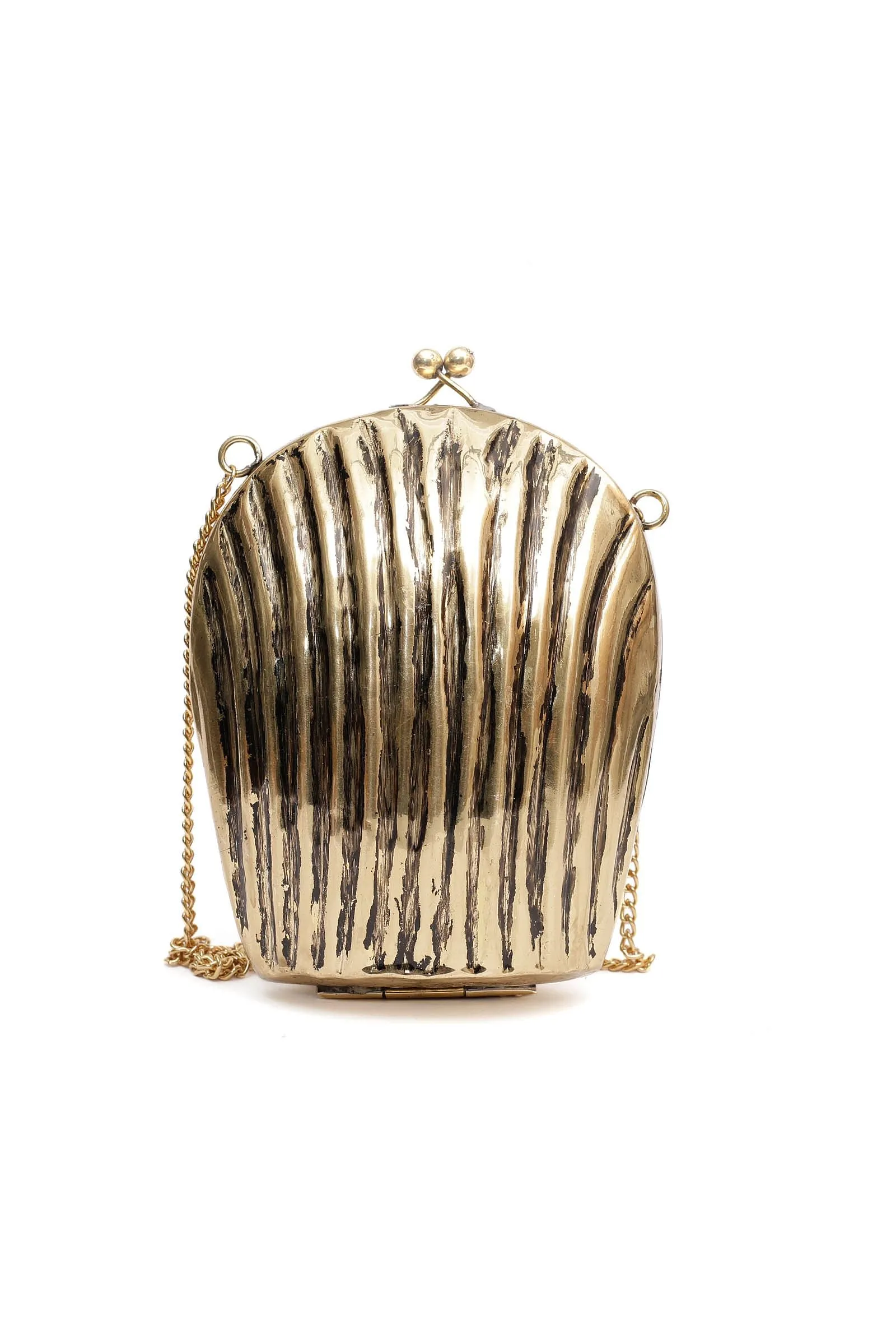 Cyrene Shell Brass Metal Purse