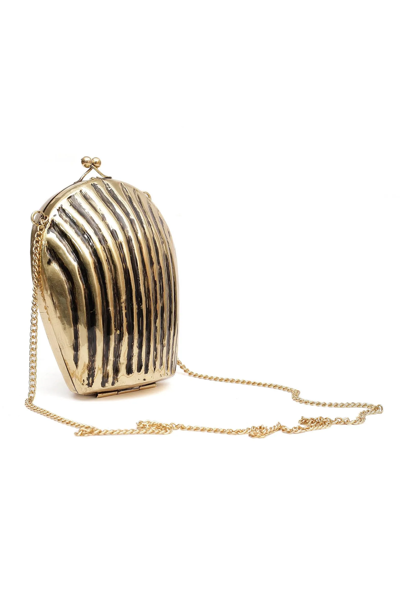 Cyrene Shell Brass Metal Purse