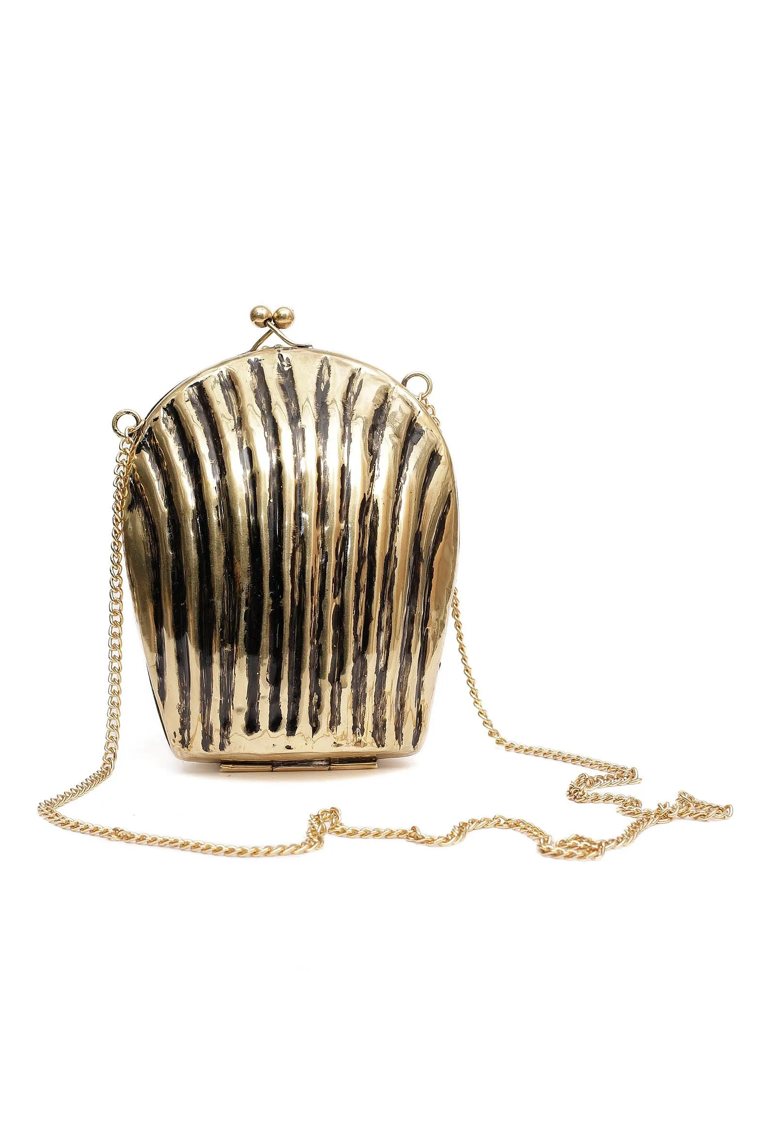 Cyrene Shell Brass Metal Purse