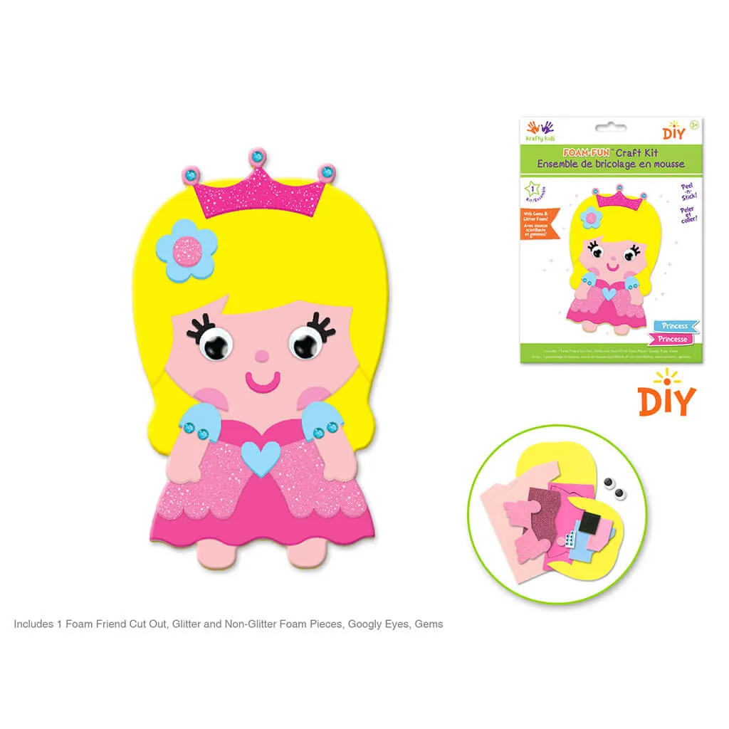 DIY Foam Friends Craft Kit Peel-n-Stick, Princess