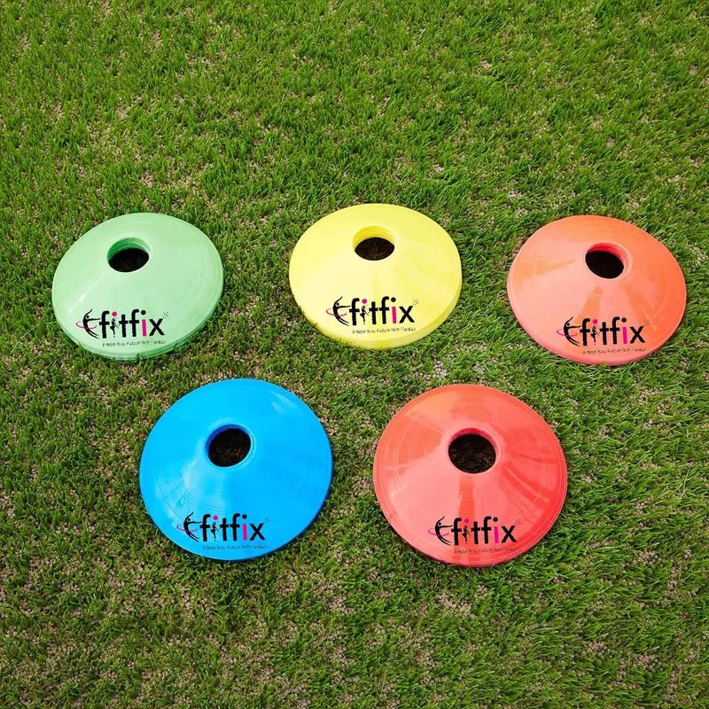 Fitfix Disc Cones with Carry Bag (Pack of 200 Cones) | Space Marker Agility Cones for Sports Training