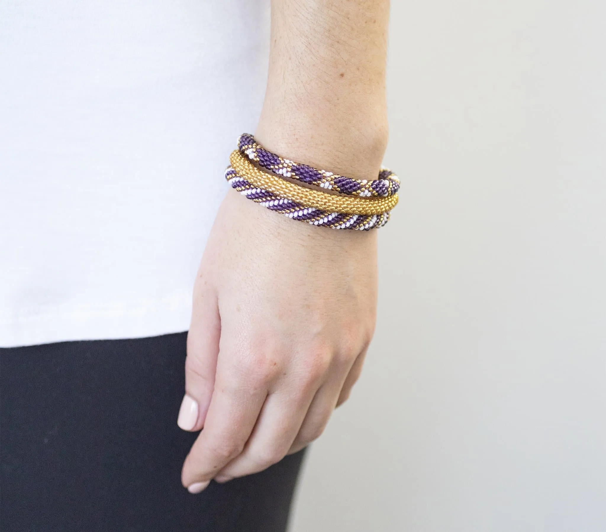 Game Day Roll-On® Bracelets <br> Purple & Gold