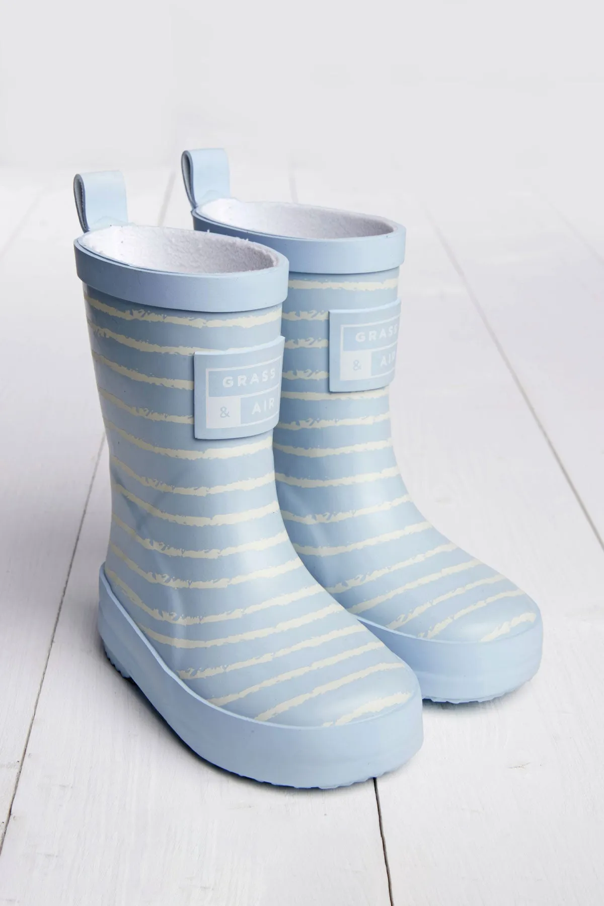 GRASS & AIR - Breton Stripe Wellies - Blue