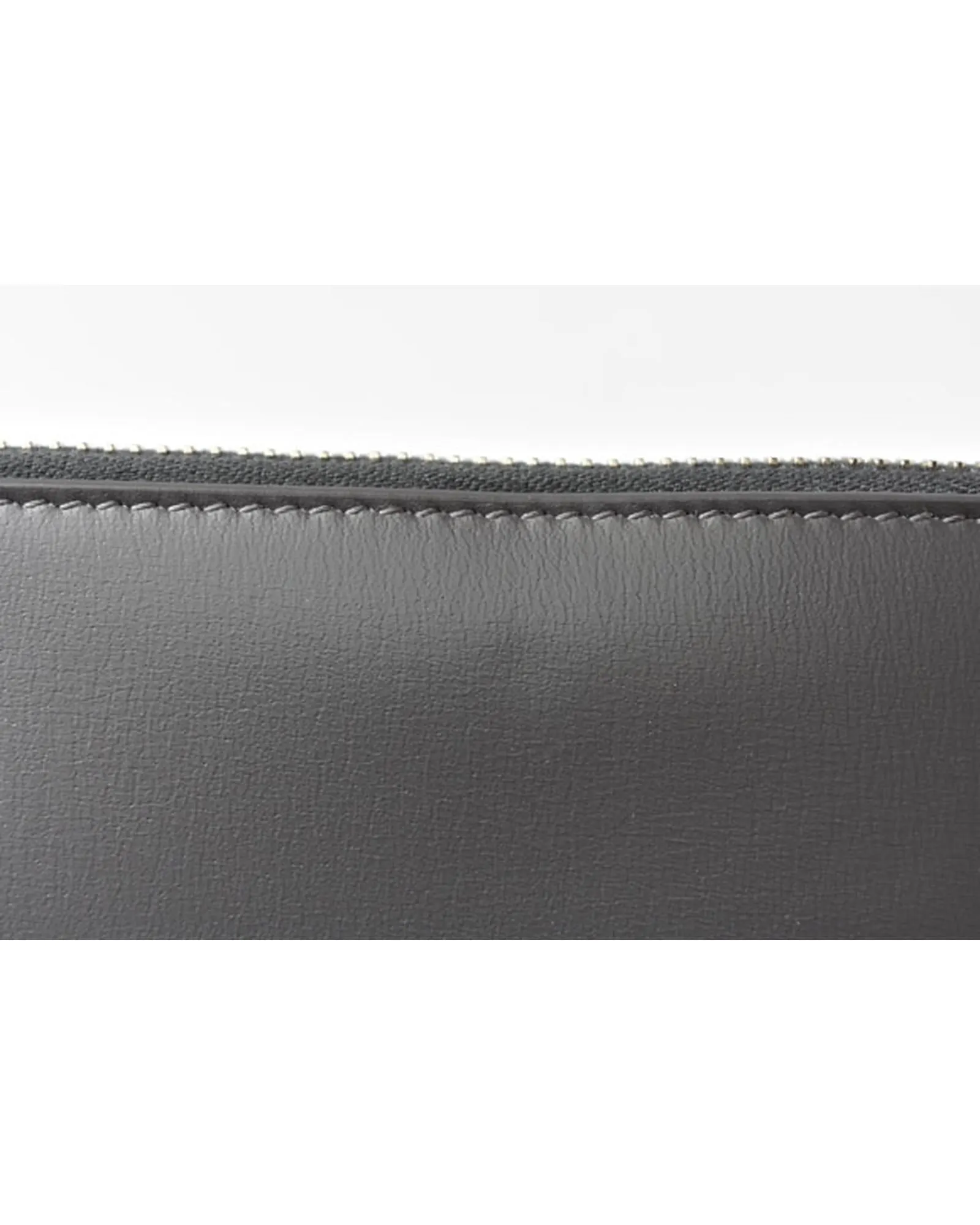 Grey Leather Flap Clutch Bag for Women - Pristine Condition - Authentic Luxury Brand