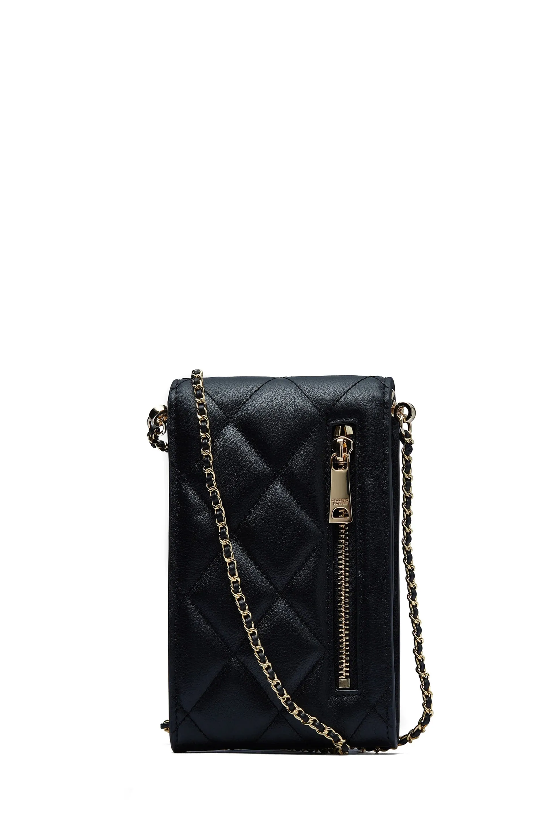 Holland Cooper Knightsbridge Ladies Phone Pouch in Black Quilted