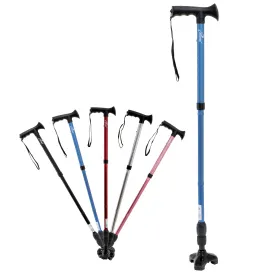 iLiving Walking Cane for Men and Women Foldable, Adjustable, and Free-Standing with Pivot Tip, Heavy-duty design support up to 300 Pounds