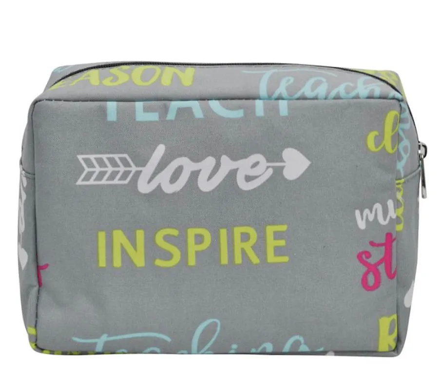 Inspiring Teacher Large Cosmetic Travel Bag