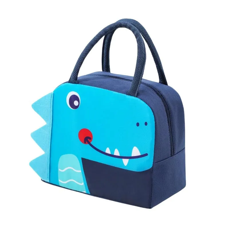 Insulated Lunch Box Bag with Aluminium Foil Insulation | Blue Colour, Crocodile Design