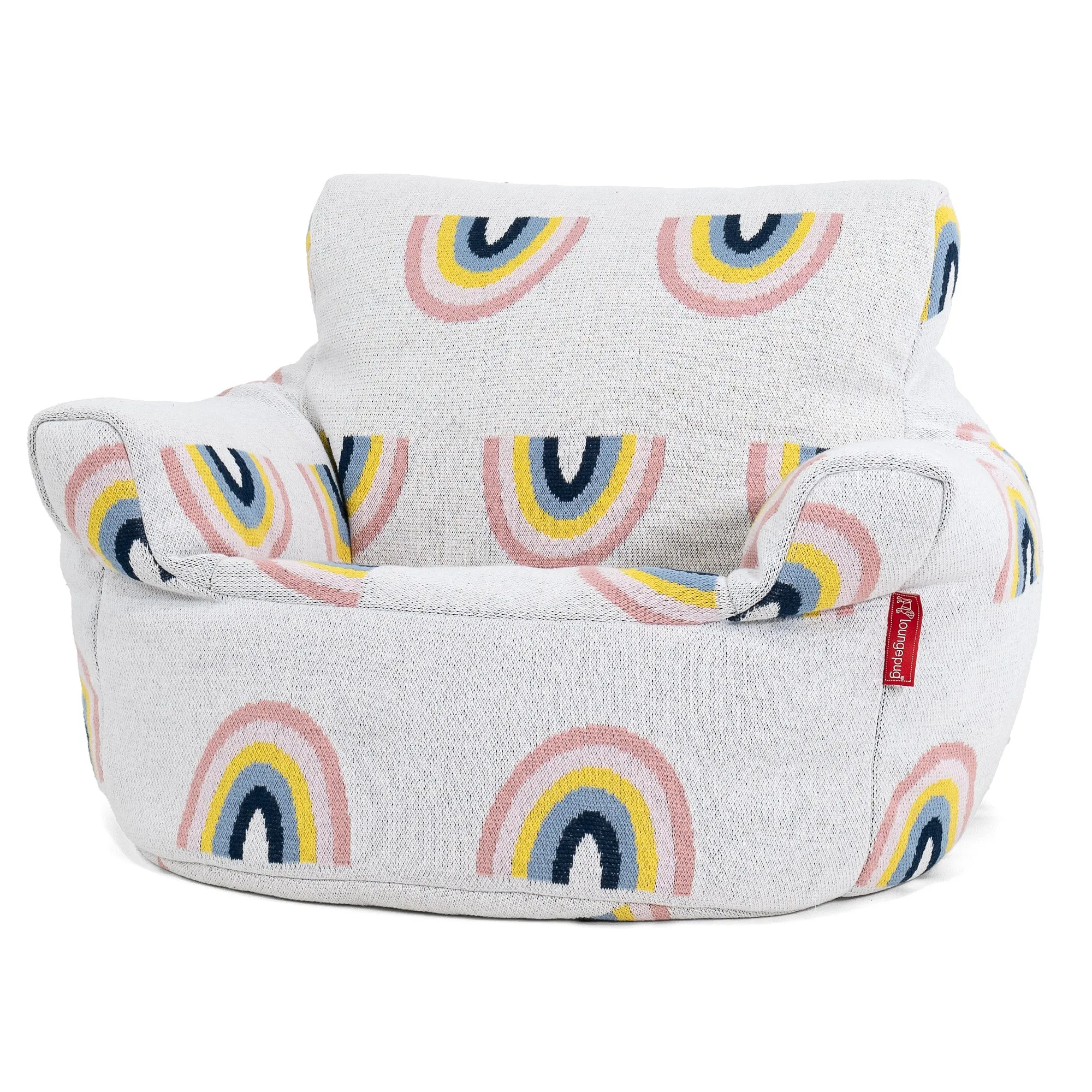 Kids Armchair Bean Bag for Toddlers 1-3 yr - Knitted Rainbow