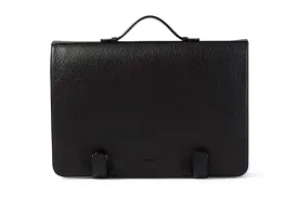 Leather Briefcase - Soft Leather Conference Case - Onyx Pebble