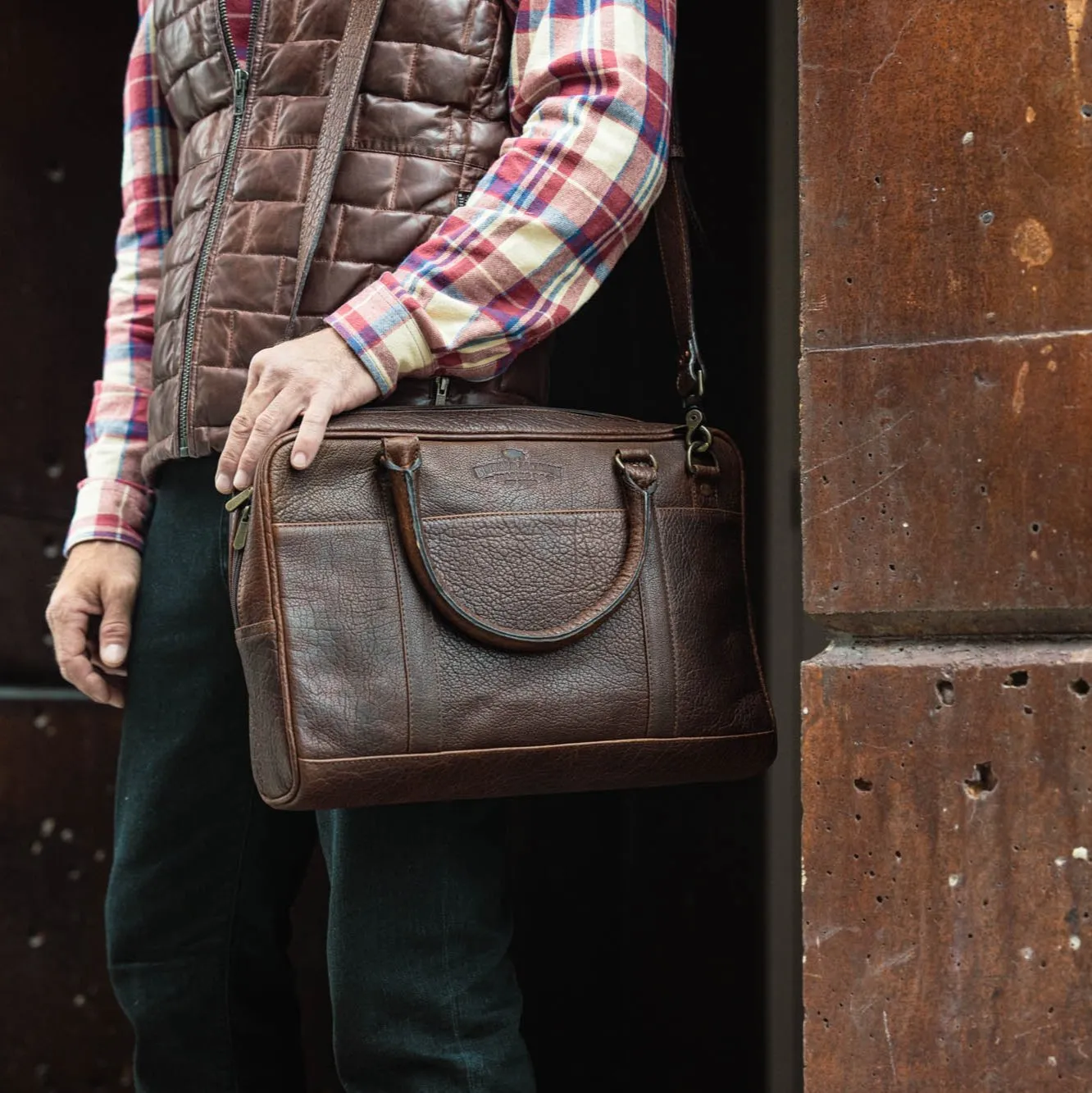 Limited Edition Roosevelt Laptop Briefcase | Buffalo Grain