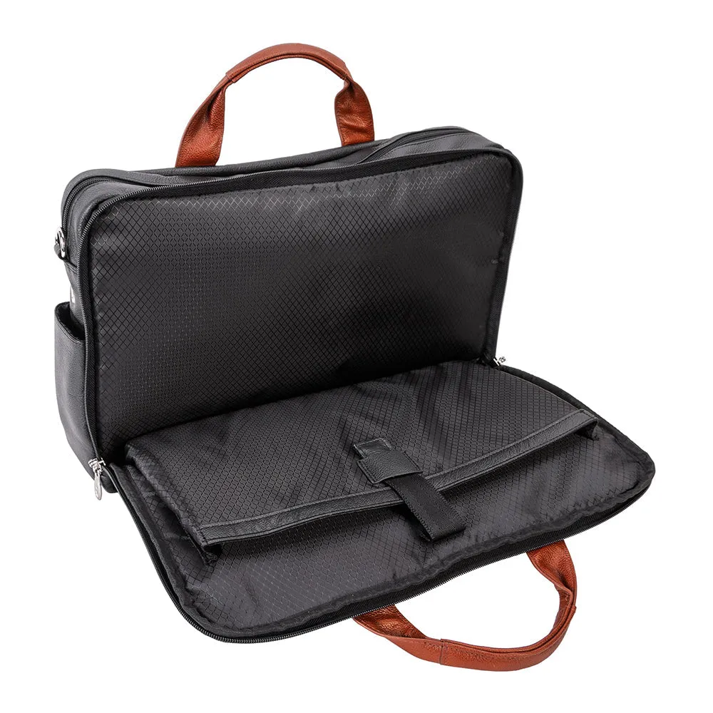 McKlein 17" Leather Two-Tone Dual-Compartment Laptop Briefcase