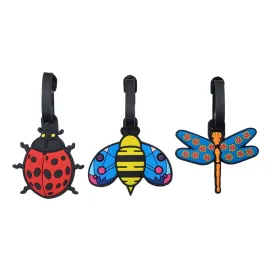 Mia Toro Pop Bugs Shape 3-Piece Rubber Luggage Tags