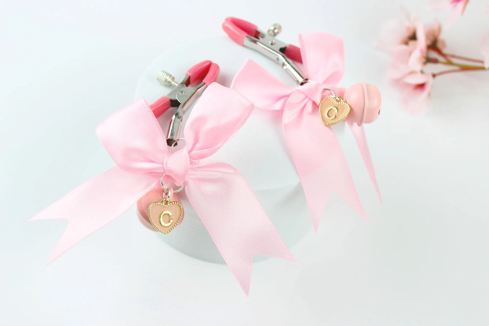 Monogram Bells & Bows Nipple Clamps