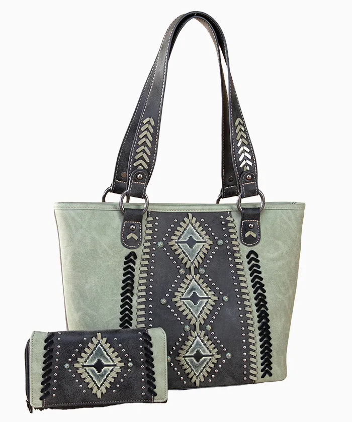 Montana West Aztec Embossed Concealed Carry Tote Bag