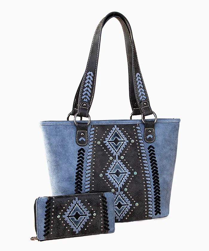 Montana West Aztec Embossed Concealed Carry Tote Bag