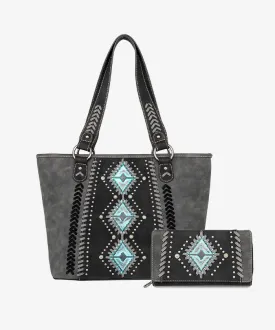 Montana West Aztec Embossed Concealed Carry Tote Bag