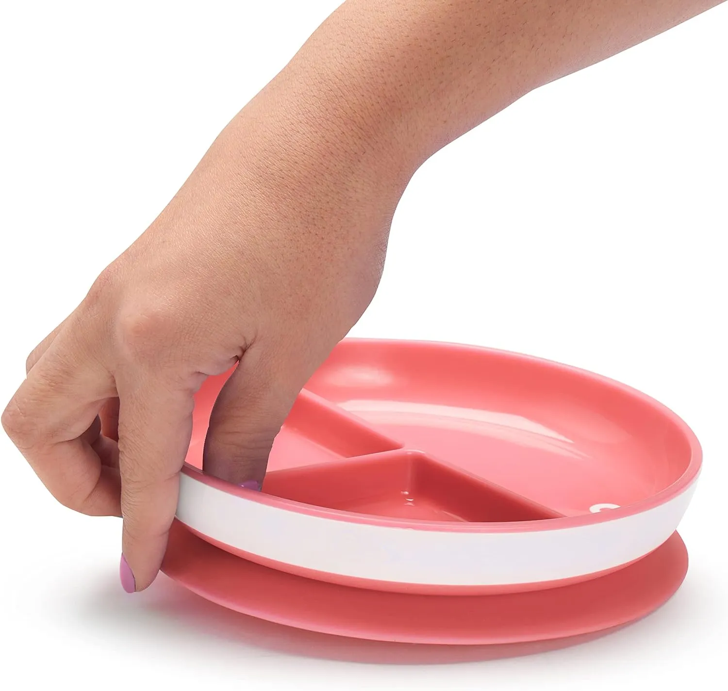 Munchkin Stay Put Divided Suction Plates, Pink/Purple