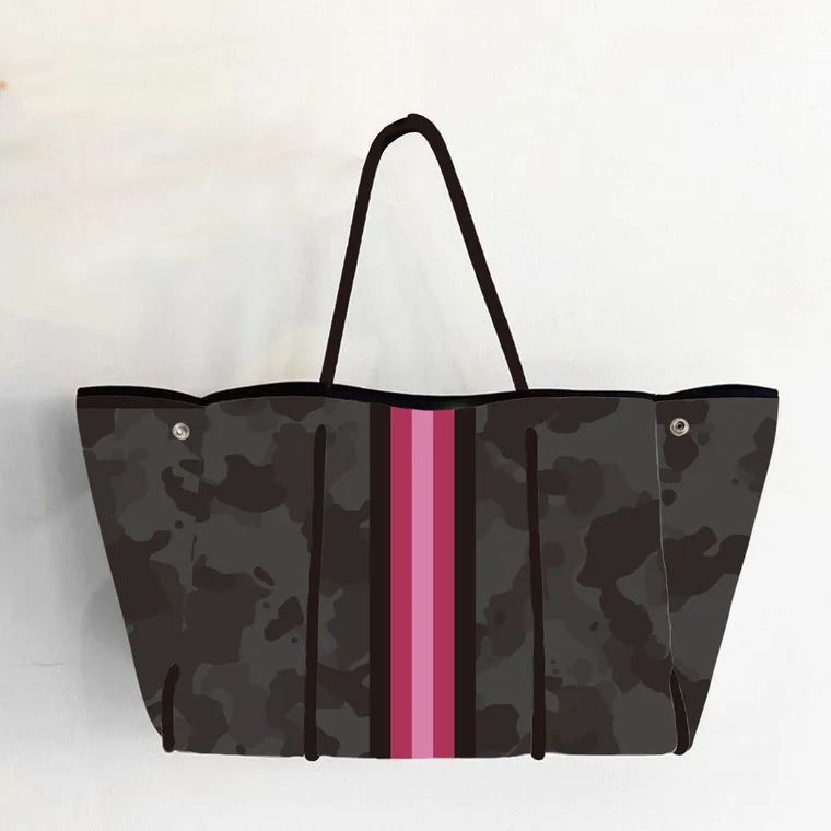 Neoprene Tote - Blue & Black Camo