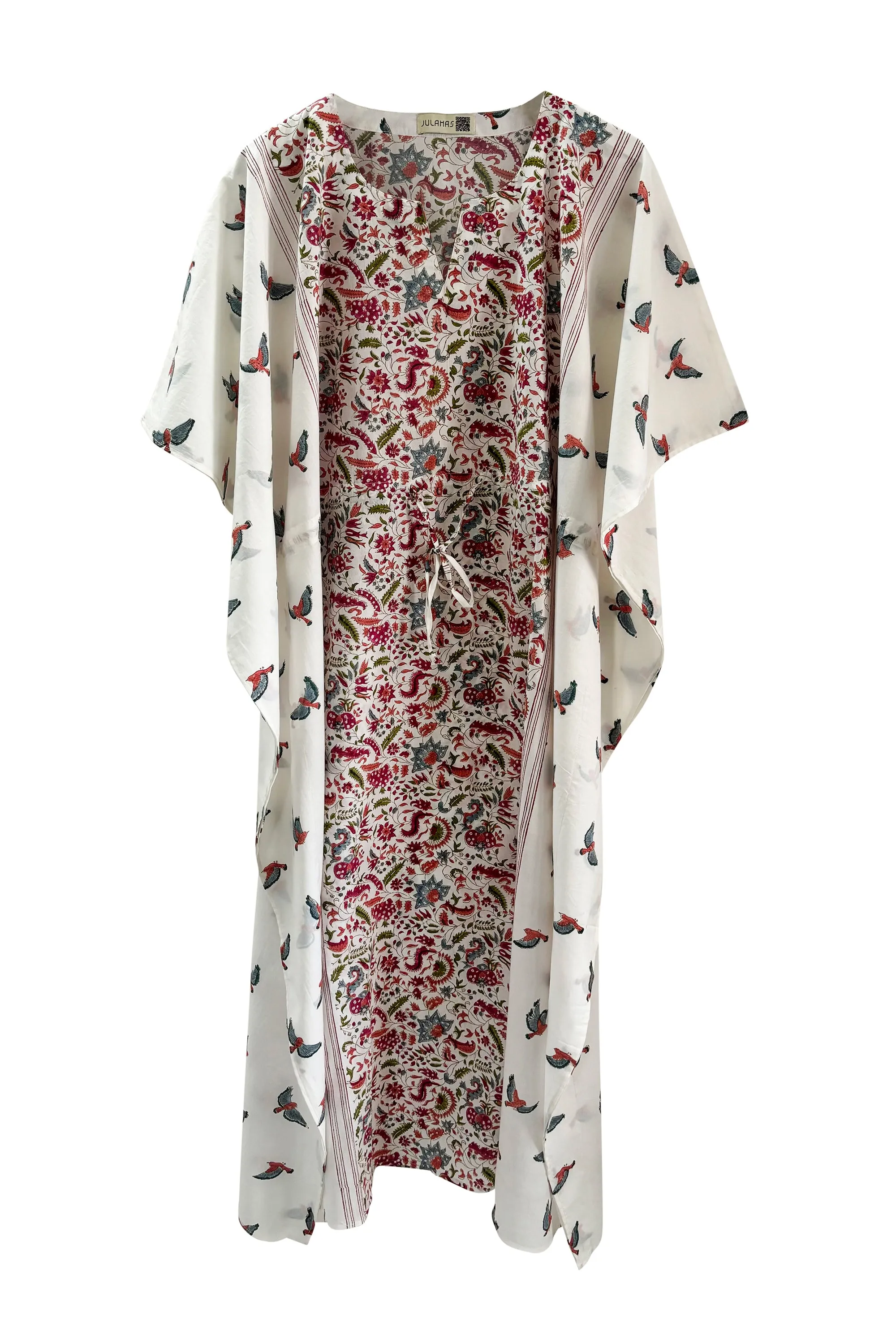 NEW! Cotton Kaftan Long Bird Red